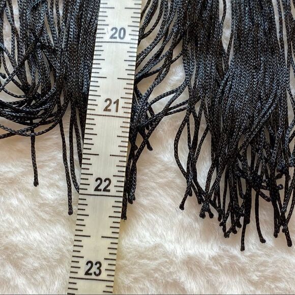 H&M Coachella Black and White Cropped Tank with Fringed Bottom Size 14 - Picture 10 of 10